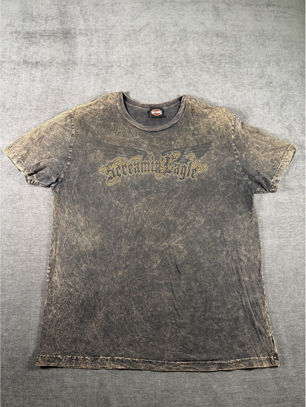 Harley-Davidson Screaming Eagle Vintage Black Acid Wash T-Shirt 2X